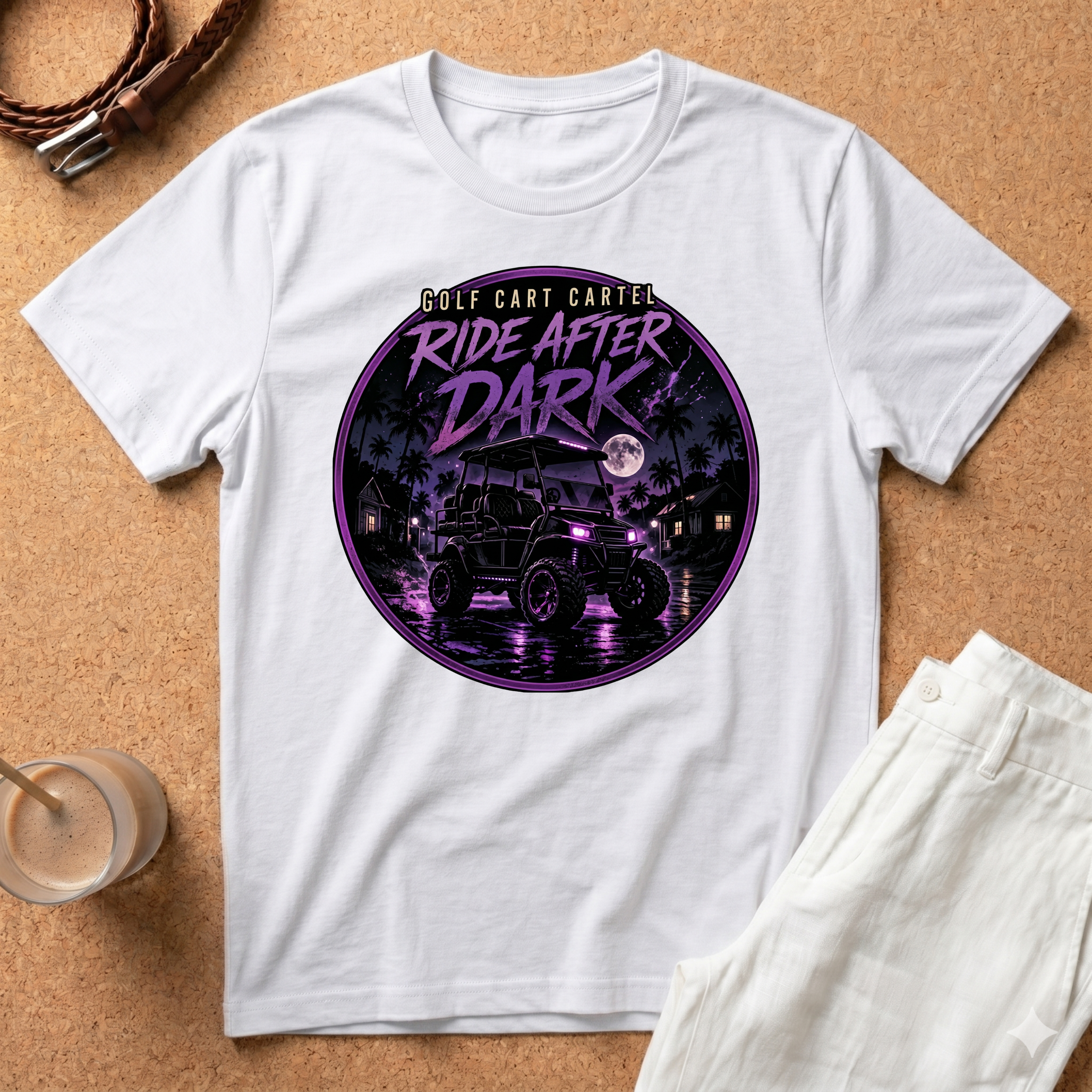 Ride After Dark T-Shirt — Retro Neon Night Bike Graphic Tee