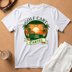 Golf Cart T-Shirt – Retro Sunset 'Golf Cart Cartel' Graphic Tee