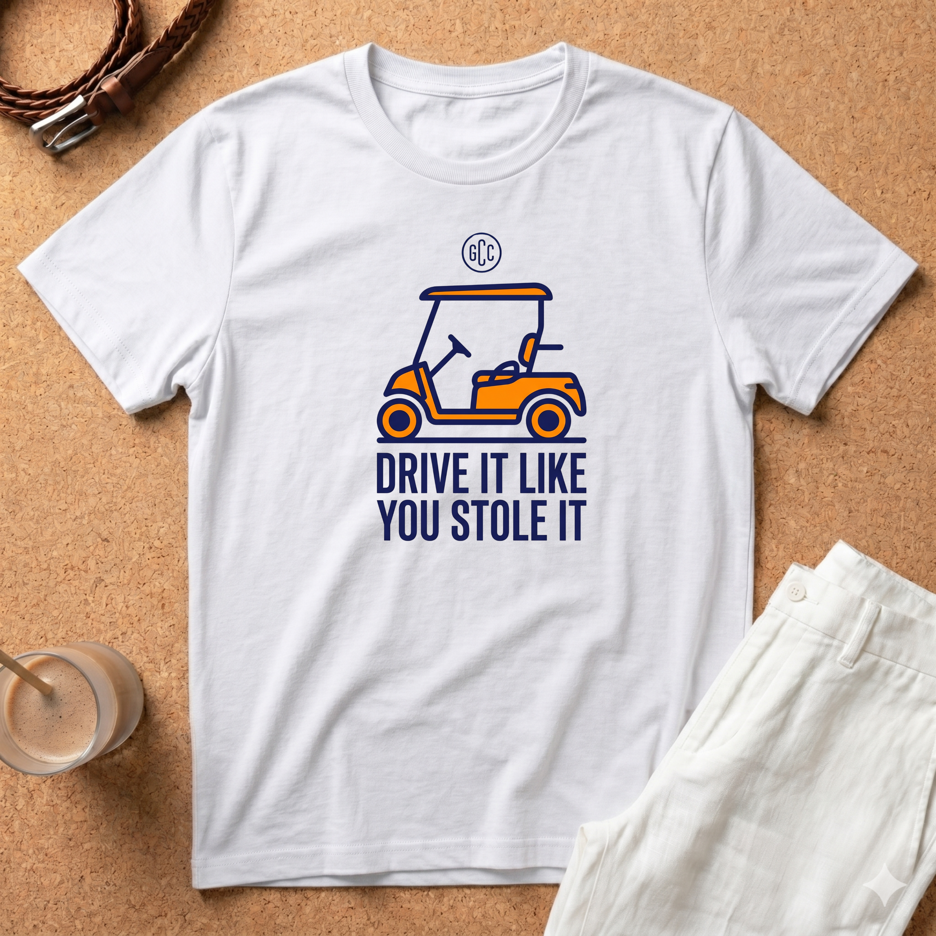 Golf Cart T-Shirt — "Drive It Like You Stole It" Funny Golfing Tee