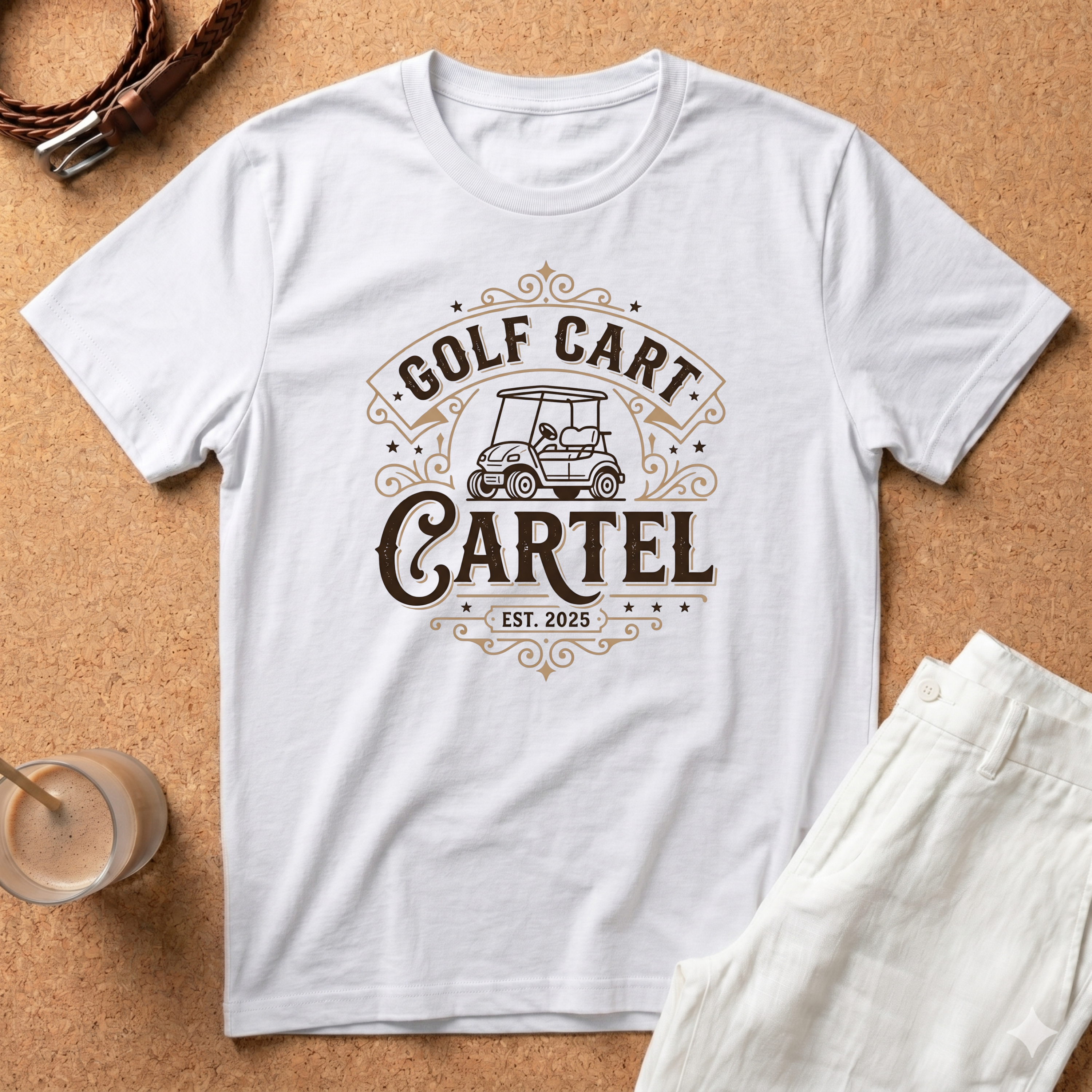 Golf Cart Cartel T-Shirt — Vintage Golf Cart Graphic Tee (Est. 2025)