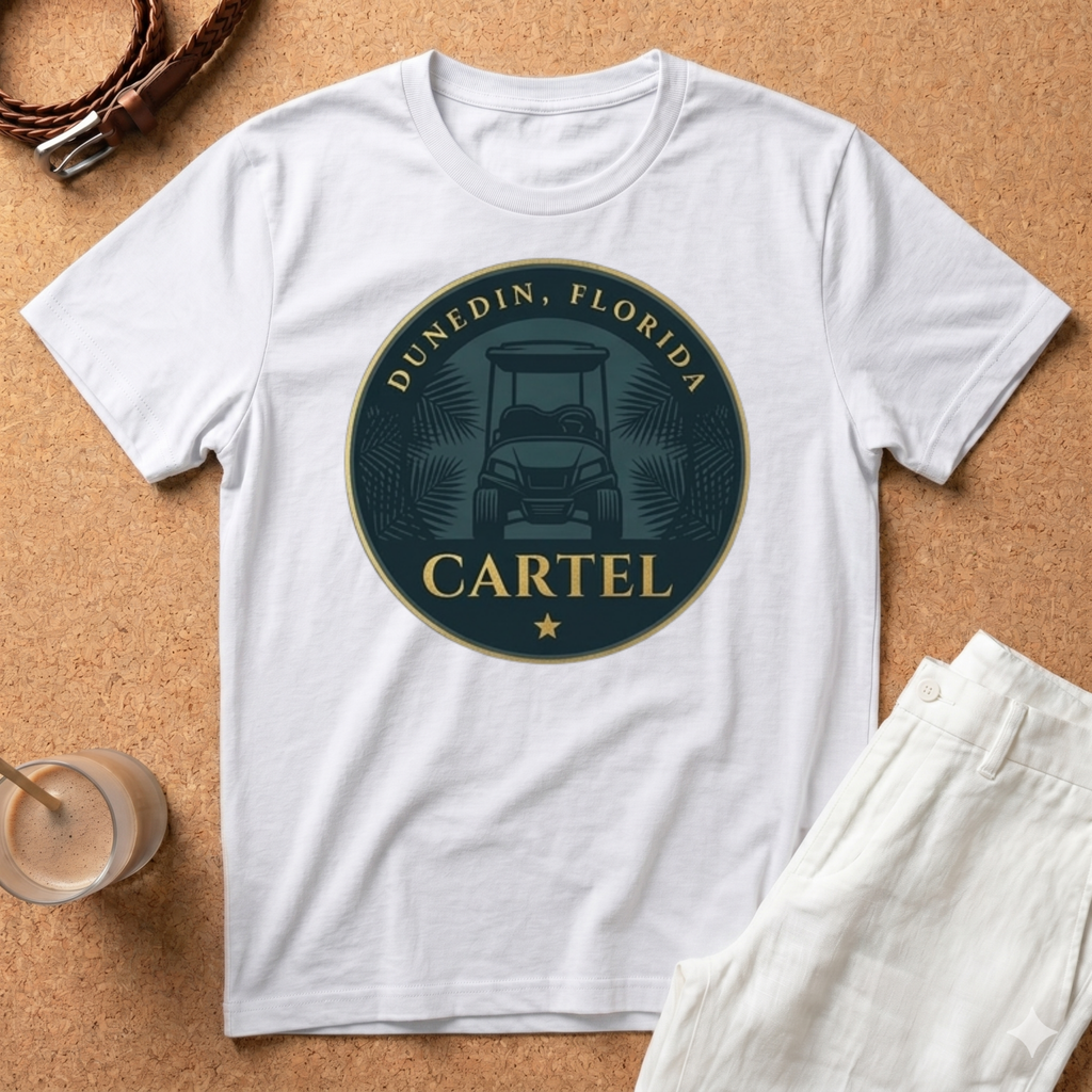 T-Shirt — Dunedin, Florida Cartel Golf Cart Logo Tee