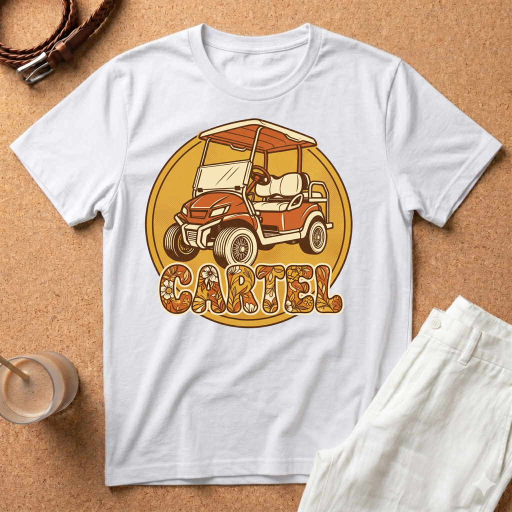 Golf Cart Vintage T-Shirt — Retro 'Cartel' Graphic Tee