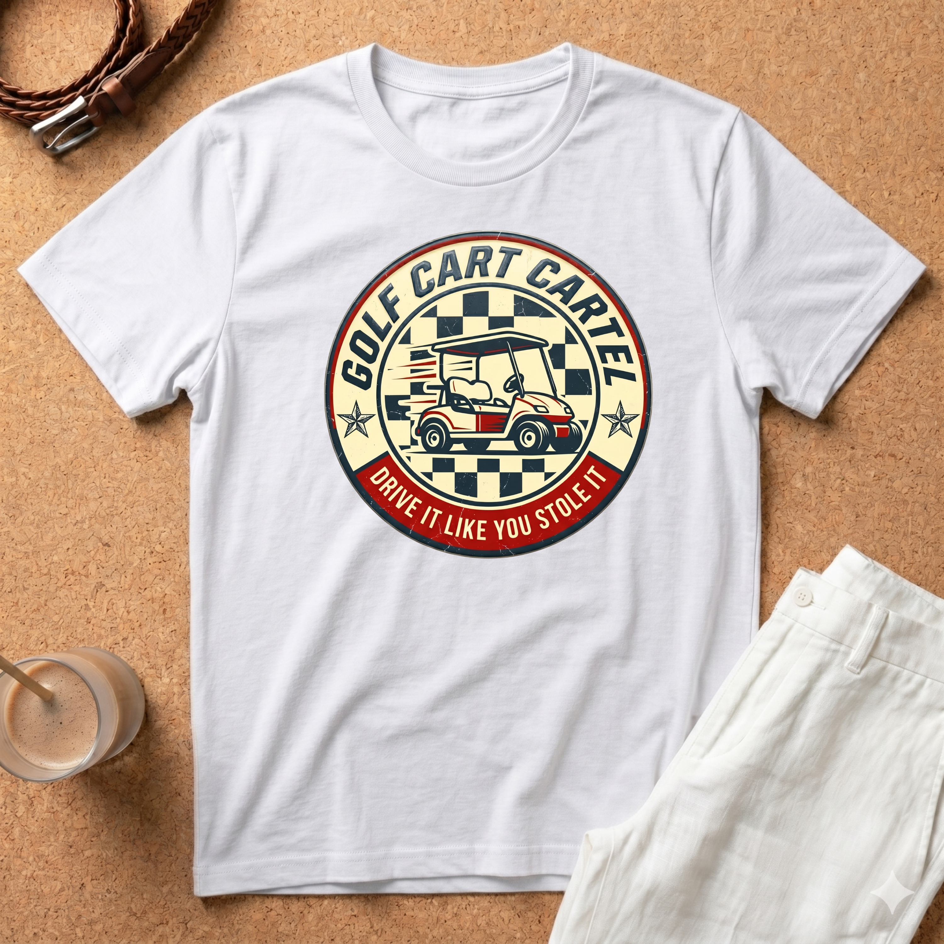 Golf Cart Cartel T-Shirt — "Drive It Like You Stole It" Vintage Golf Tee