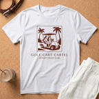 Golf Cart Cartel T-Shirt — Sunset Cruise Club Retro Palm Beach Tee