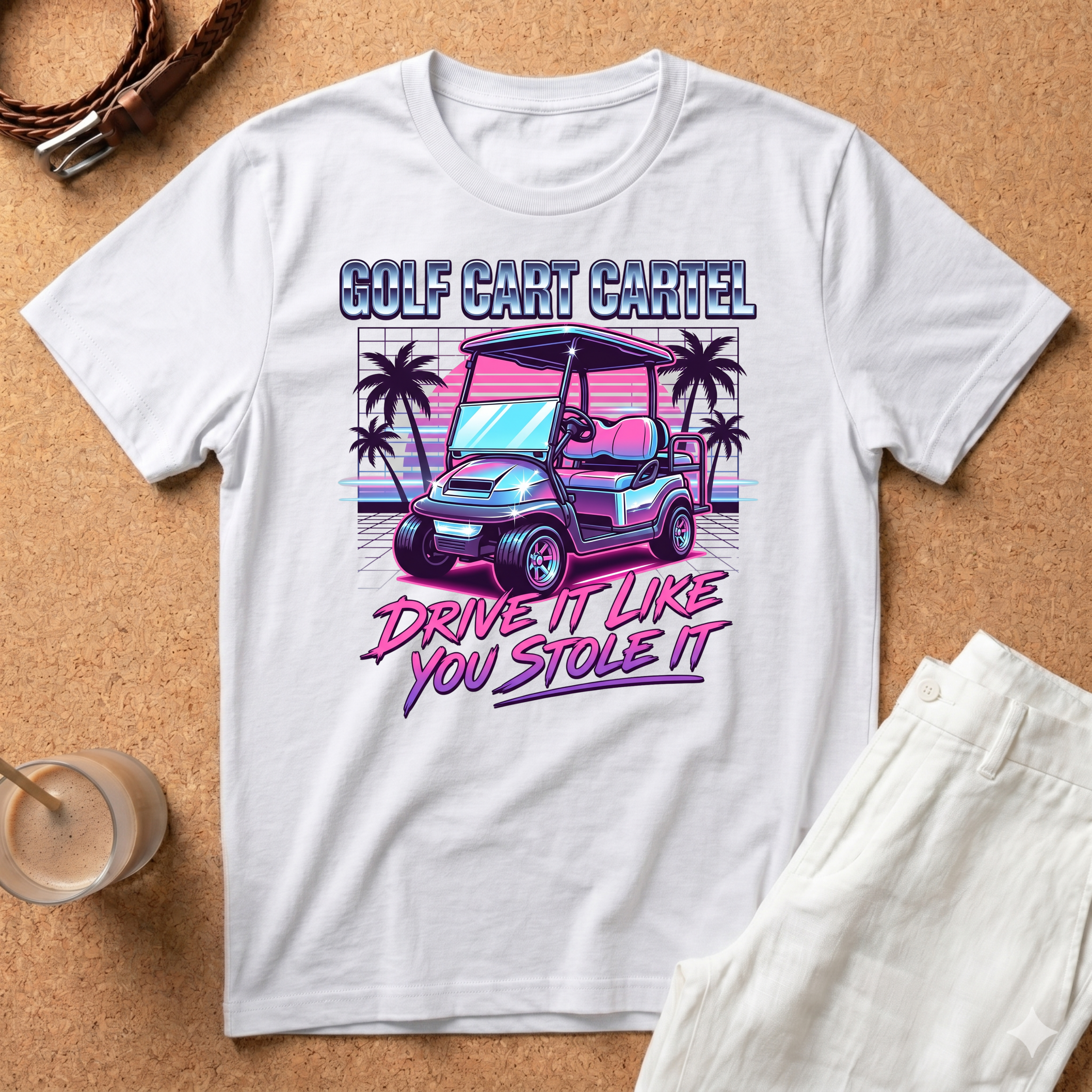 Golf Cart T-Shirt — "Golf Cart Cartel: Drive It Like You Stole It" Retro