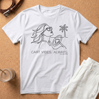Coastal Vibes T-Shirt — 'Coast Vibes, Always' Line Art Beach Tee