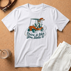Drive It Like You Stole It T-Shirt — Vintage Cartoon Golf Cart Graphic