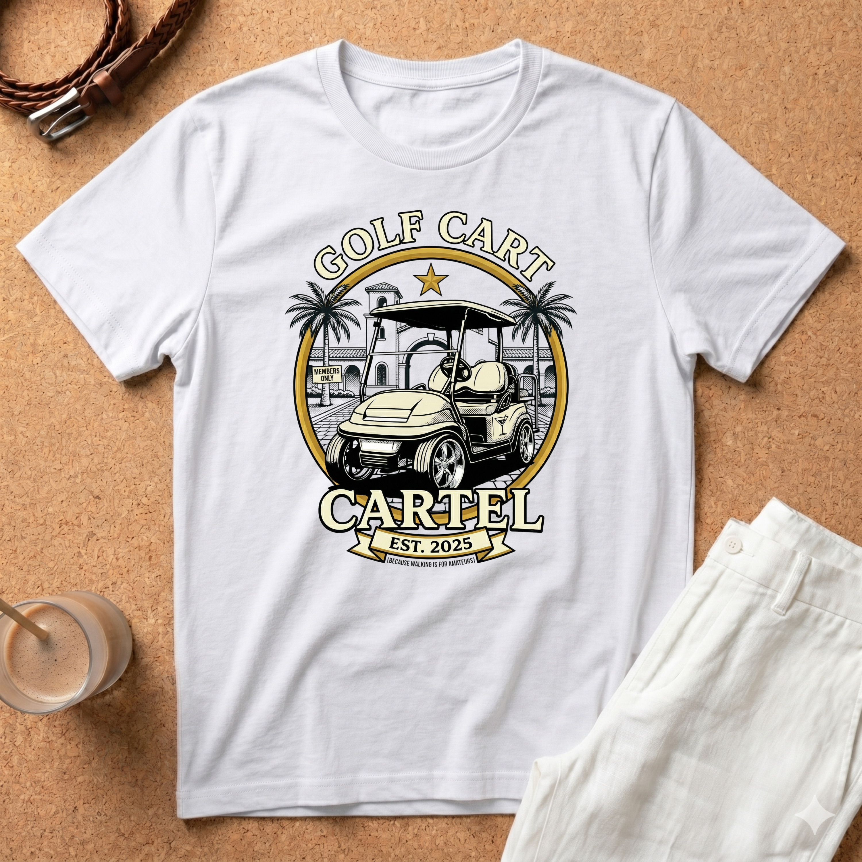 Golf Cart T-Shirt — "Golf Cart Cartel" Vintage Resort Graphic Tee